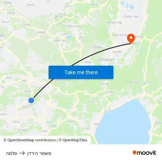 סלמה to משמר הירדן map