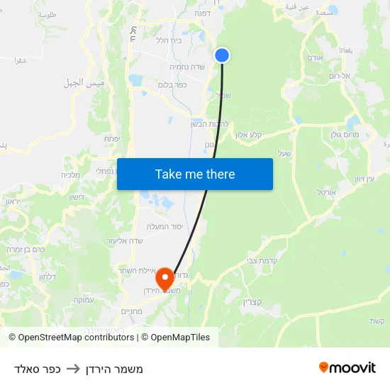 כפר סאלד to משמר הירדן map