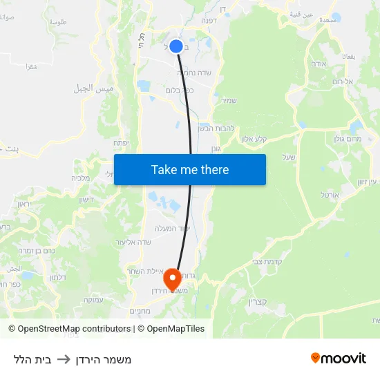 בית הלל to משמר הירדן map