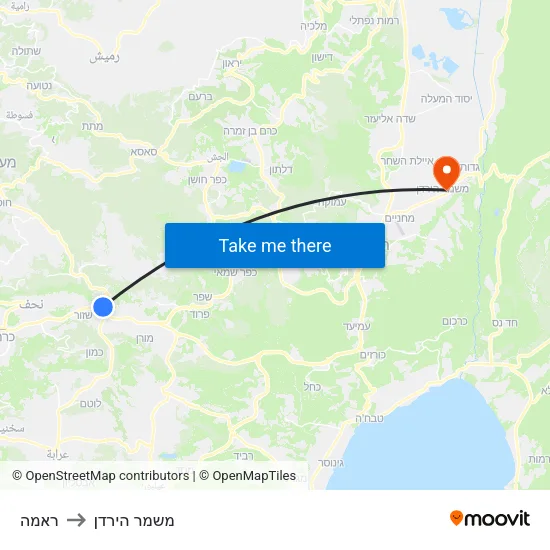 ראמה to משמר הירדן map