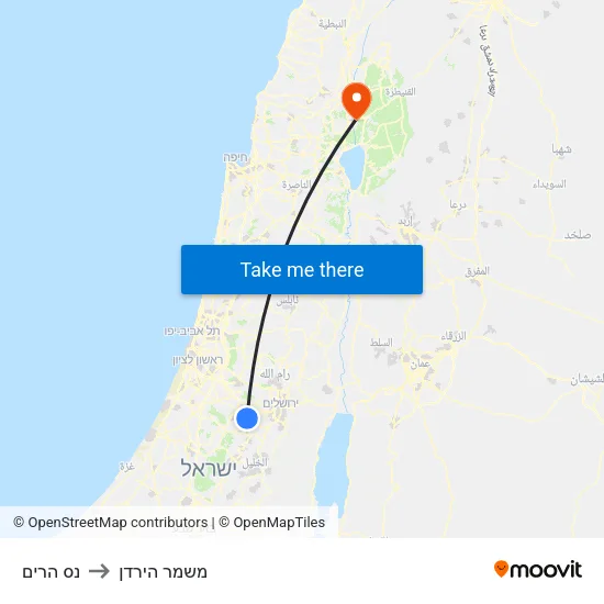 נס הרים to משמר הירדן map