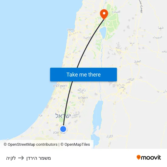 לקיה to משמר הירדן map