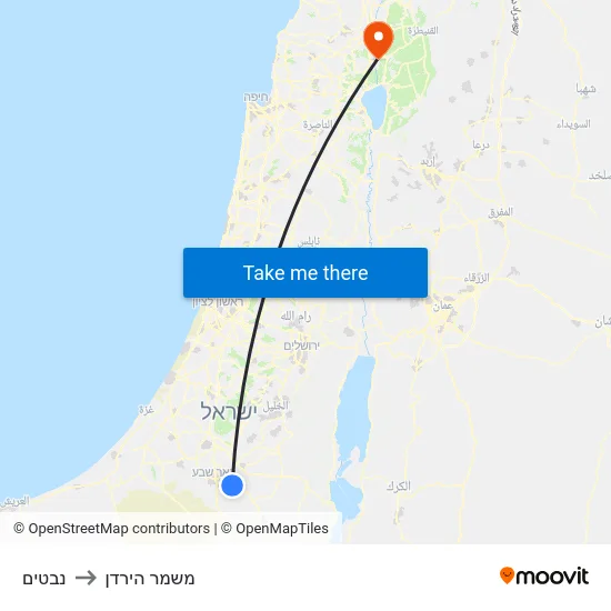 נבטים to משמר הירדן map