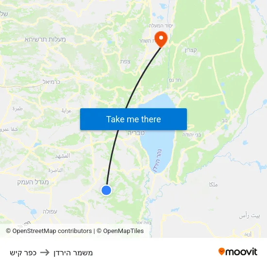 כפר קיש to משמר הירדן map