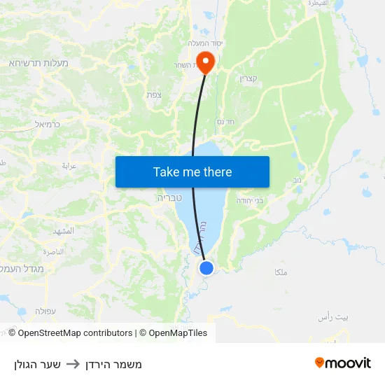 שער הגולן to משמר הירדן map