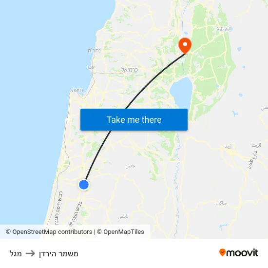 מגל to משמר הירדן map