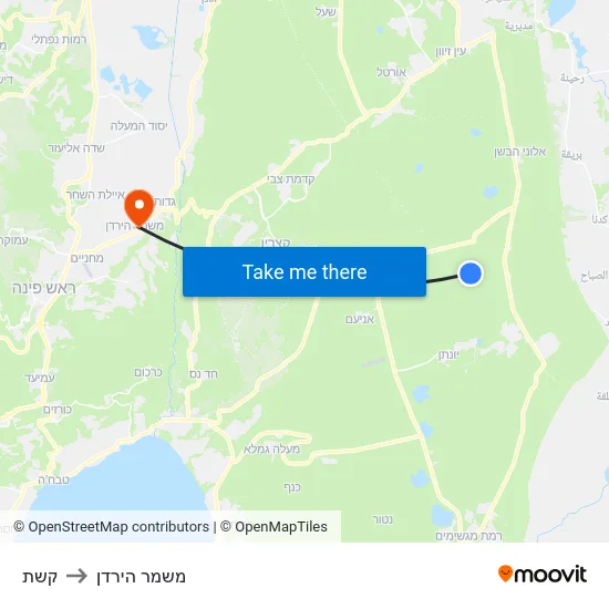 קשת to משמר הירדן map