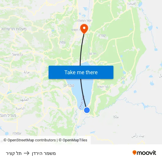 תל קציר to משמר הירדן map