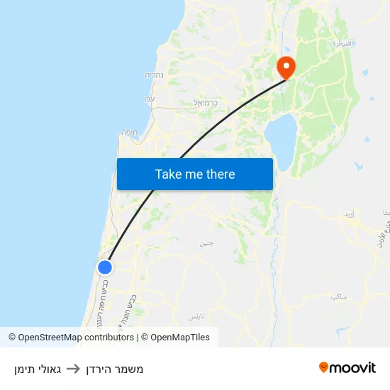 גאולי תימן to משמר הירדן map