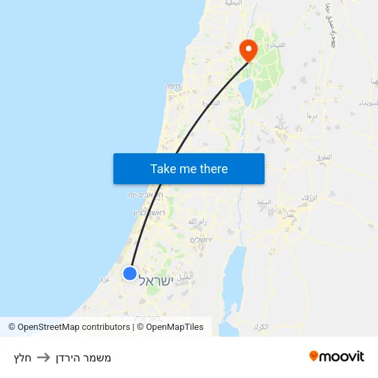 חלץ to משמר הירדן map