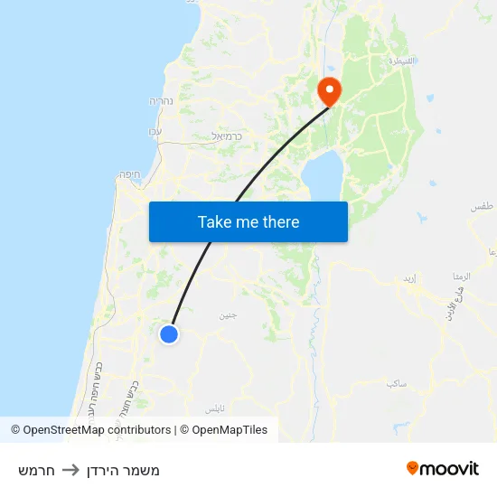 חרמש to משמר הירדן map