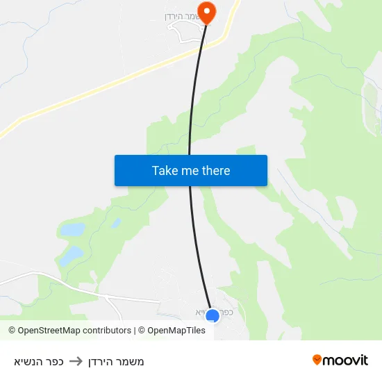 כפר הנשיא to משמר הירדן map