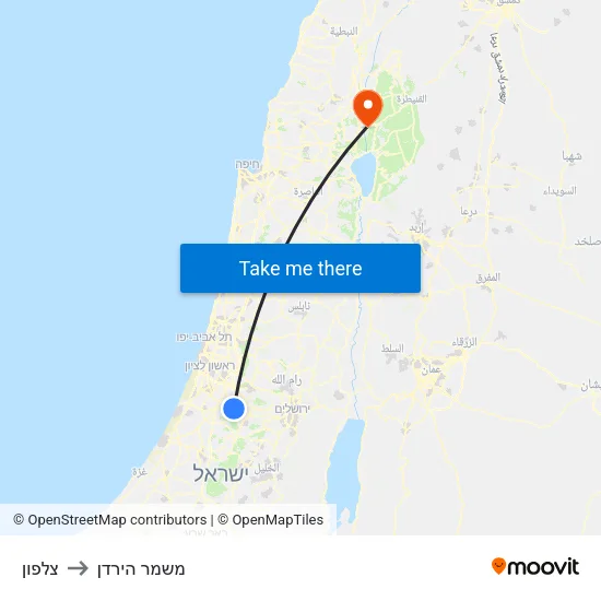 צלפון to משמר הירדן map