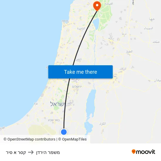 קסר א סיר to משמר הירדן map