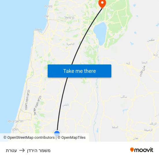 עטרת to משמר הירדן map