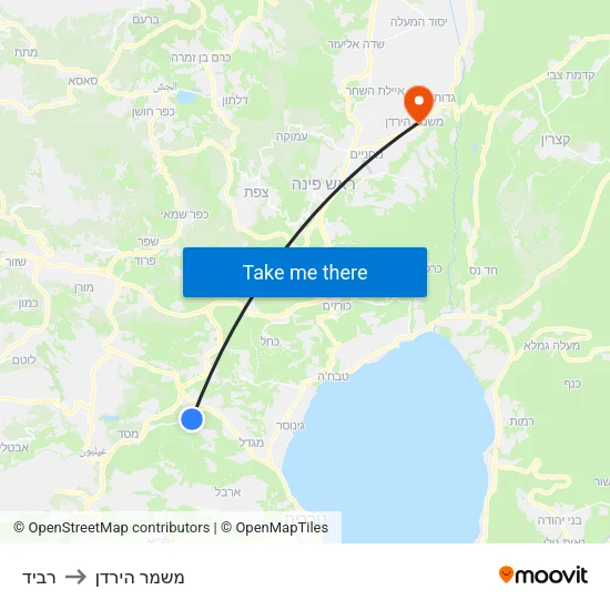 רביד to משמר הירדן map