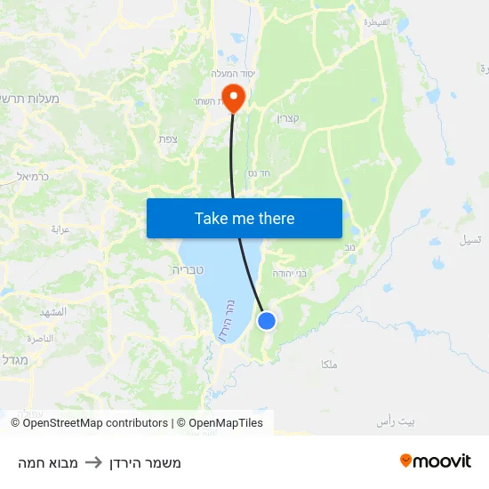 מבוא חמה to משמר הירדן map