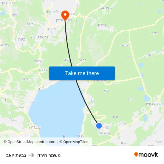 גבעת יואב to משמר הירדן map