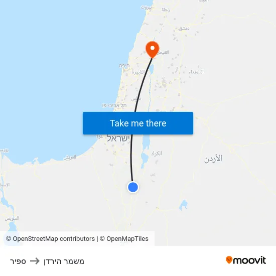 ספיר to משמר הירדן map