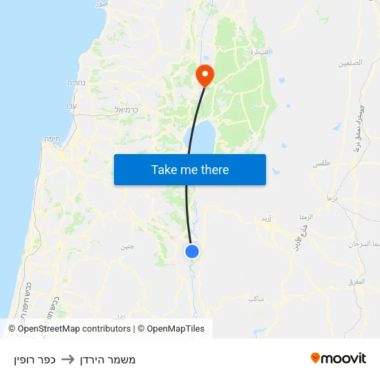 כפר רופין to משמר הירדן map