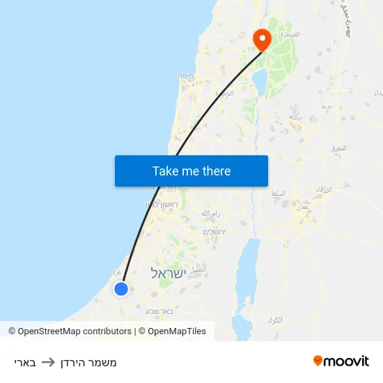 בארי to משמר הירדן map
