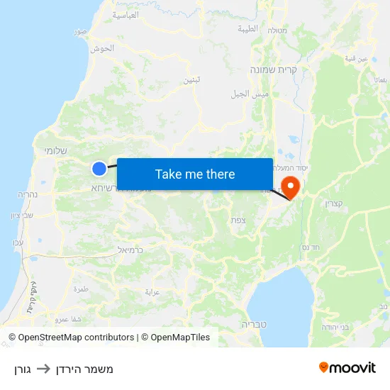 גורן to משמר הירדן map