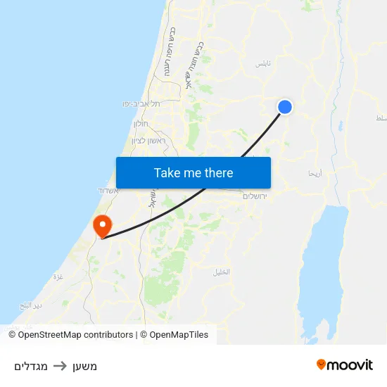 מגדלים to משען map