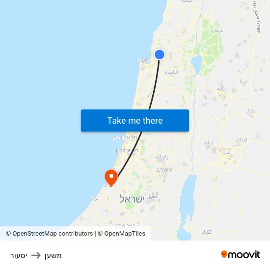 יסעור to משען map