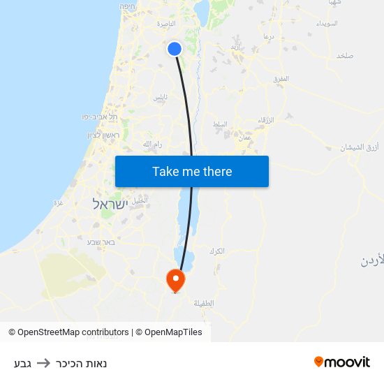 גבע to נאות הכיכר map