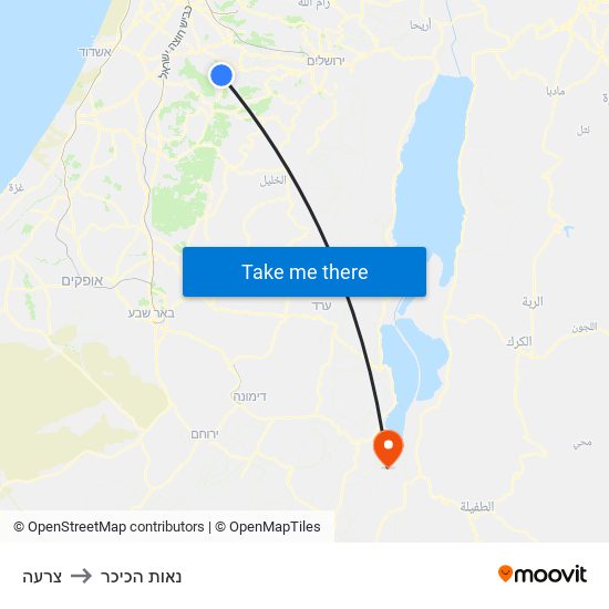 צרעה to נאות הכיכר map