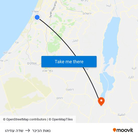 שדה עוזיהו to נאות הכיכר map