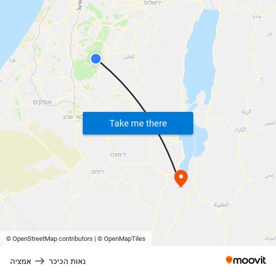 אמציה to נאות הכיכר map