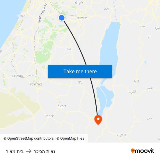 בית מאיר to נאות הכיכר map