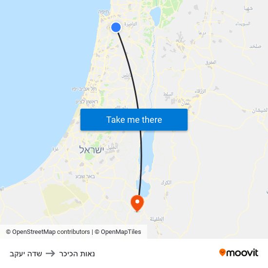 שדה יעקב to נאות הכיכר map