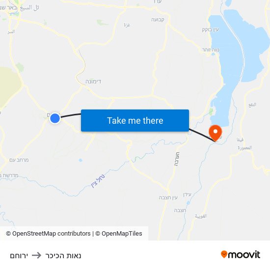 ירוחם to נאות הכיכר map