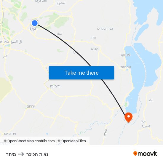 מיתר to נאות הכיכר map