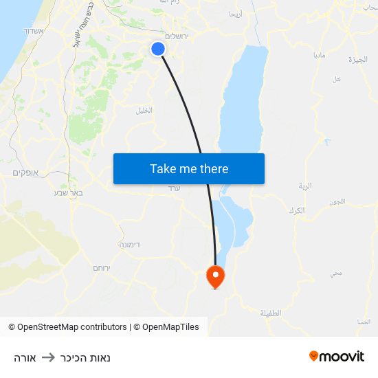 אורה to נאות הכיכר map