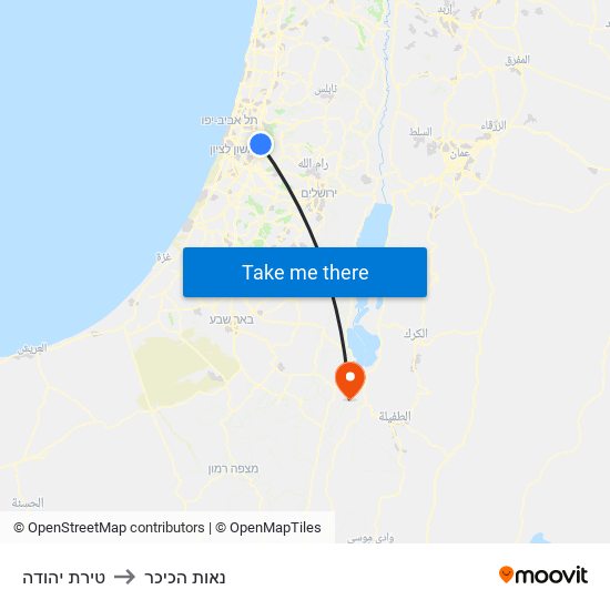 טירת יהודה to נאות הכיכר map