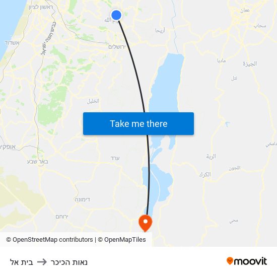 בית אל to נאות הכיכר map