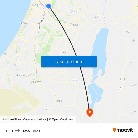 חדיד to נאות הכיכר map