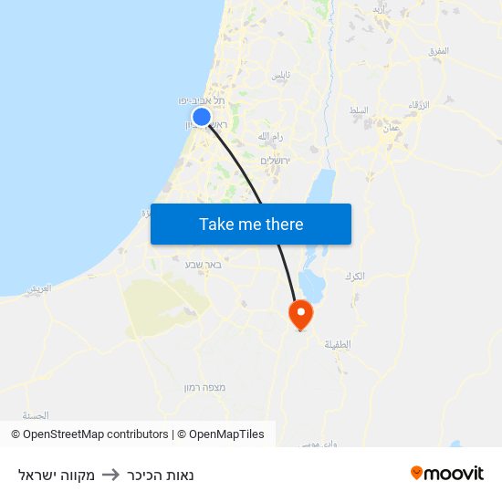 מקווה ישראל to נאות הכיכר map