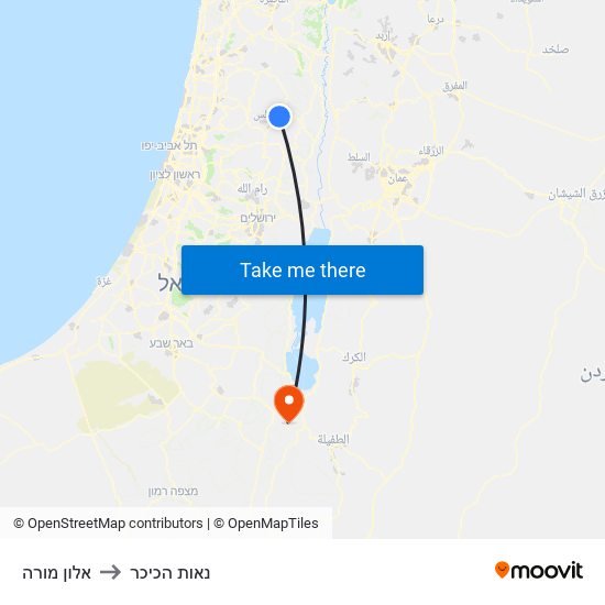 אלון מורה to נאות הכיכר map