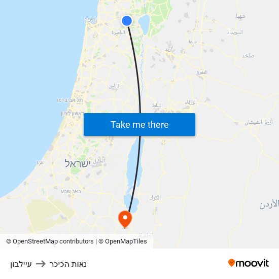 עיילבון to נאות הכיכר map