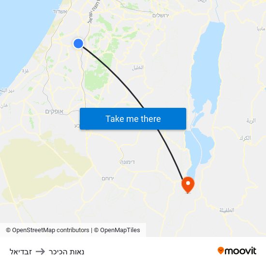 זבדיאל to נאות הכיכר map