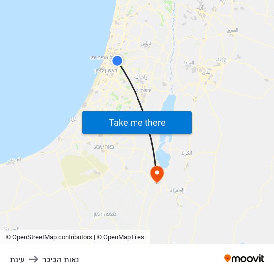 עינת to נאות הכיכר map