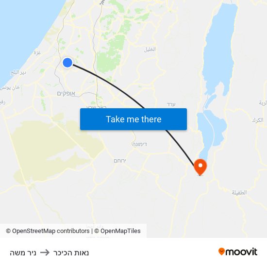 ניר משה to נאות הכיכר map