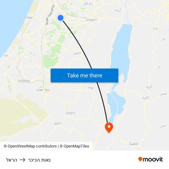 הראל to נאות הכיכר map