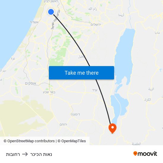 רחובות to נאות הכיכר map