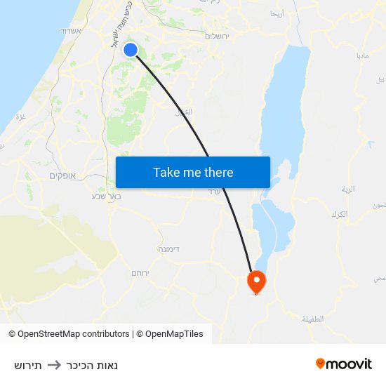 תירוש to נאות הכיכר map