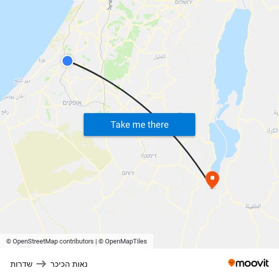 שדרות to נאות הכיכר map